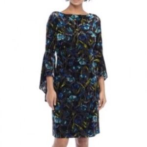 The Limited Velour Velvet Floral Burnout Knee Length Dress Medium